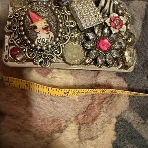 Silver, pink Giggle crown belt buckle 4 x 3 inch fits on a 1 1/2 inch belt